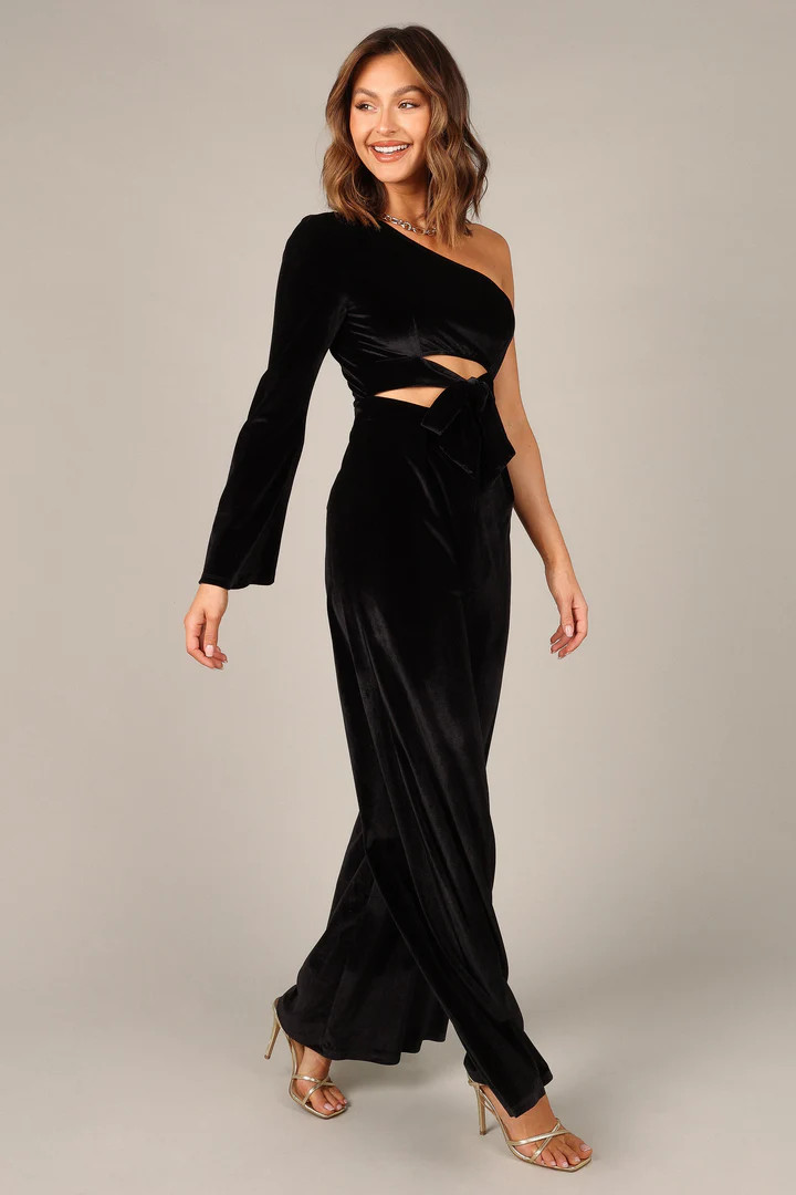 Avery Velvet Jumpsuit - Black | Petal & Pup (US)