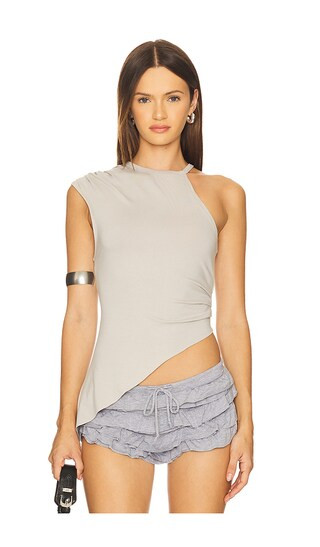 Asymmetric Strappy Top in Grey | Revolve Clothing (Global)