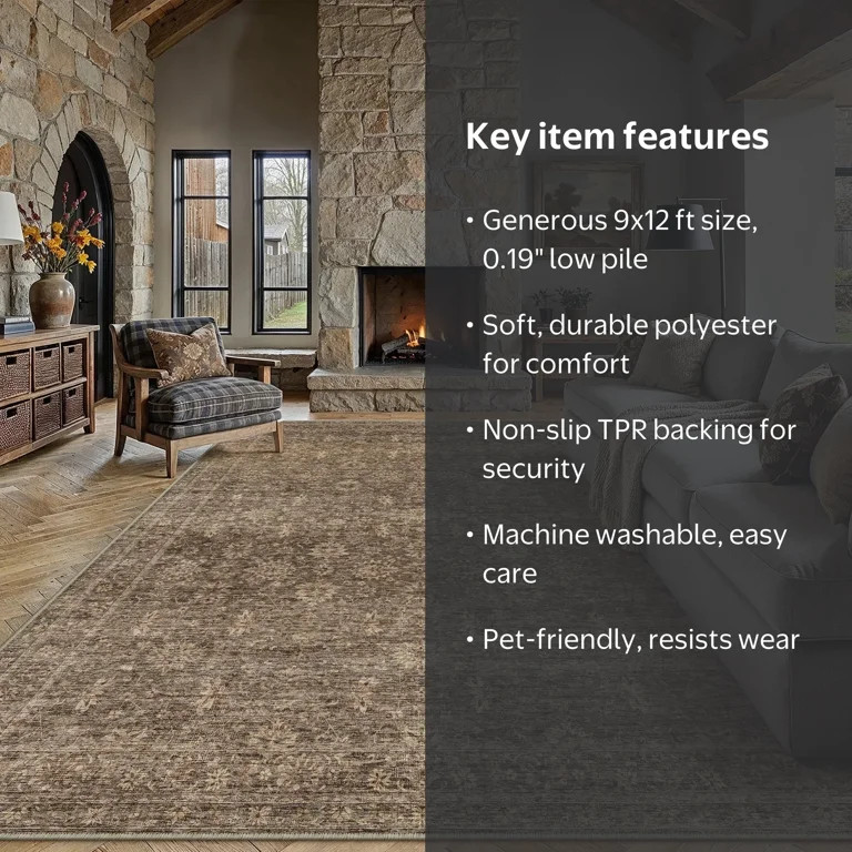 BERTHMEER 9'x12' Area Rugs for Living Room Bedroom Office Dining Room Farmhouse Large Vintage Non... | Walmart (US)