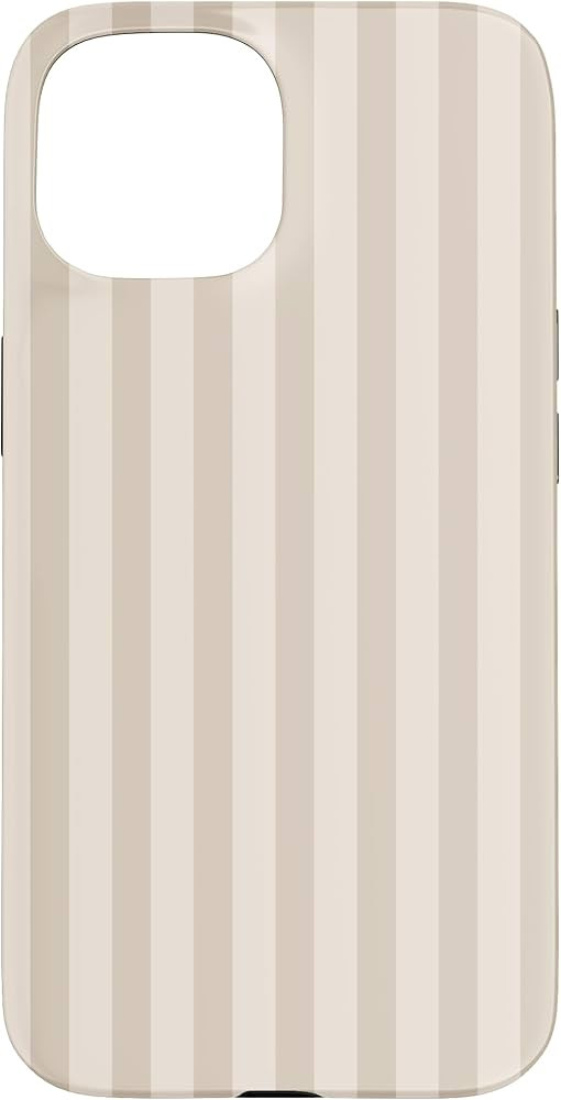 Cute Neutral Striped Pattern Light Beige Vertical Lines Case for iPhone 15 | Amazon (US)