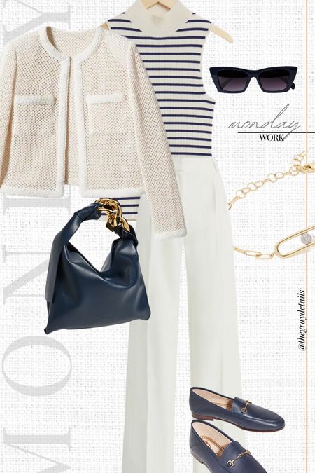 Workwear outfit idea

White trousers
Striped blouse
Mango lady jacket
Navy bag


#LTKstyletip #LTKworkwear #LTKFind