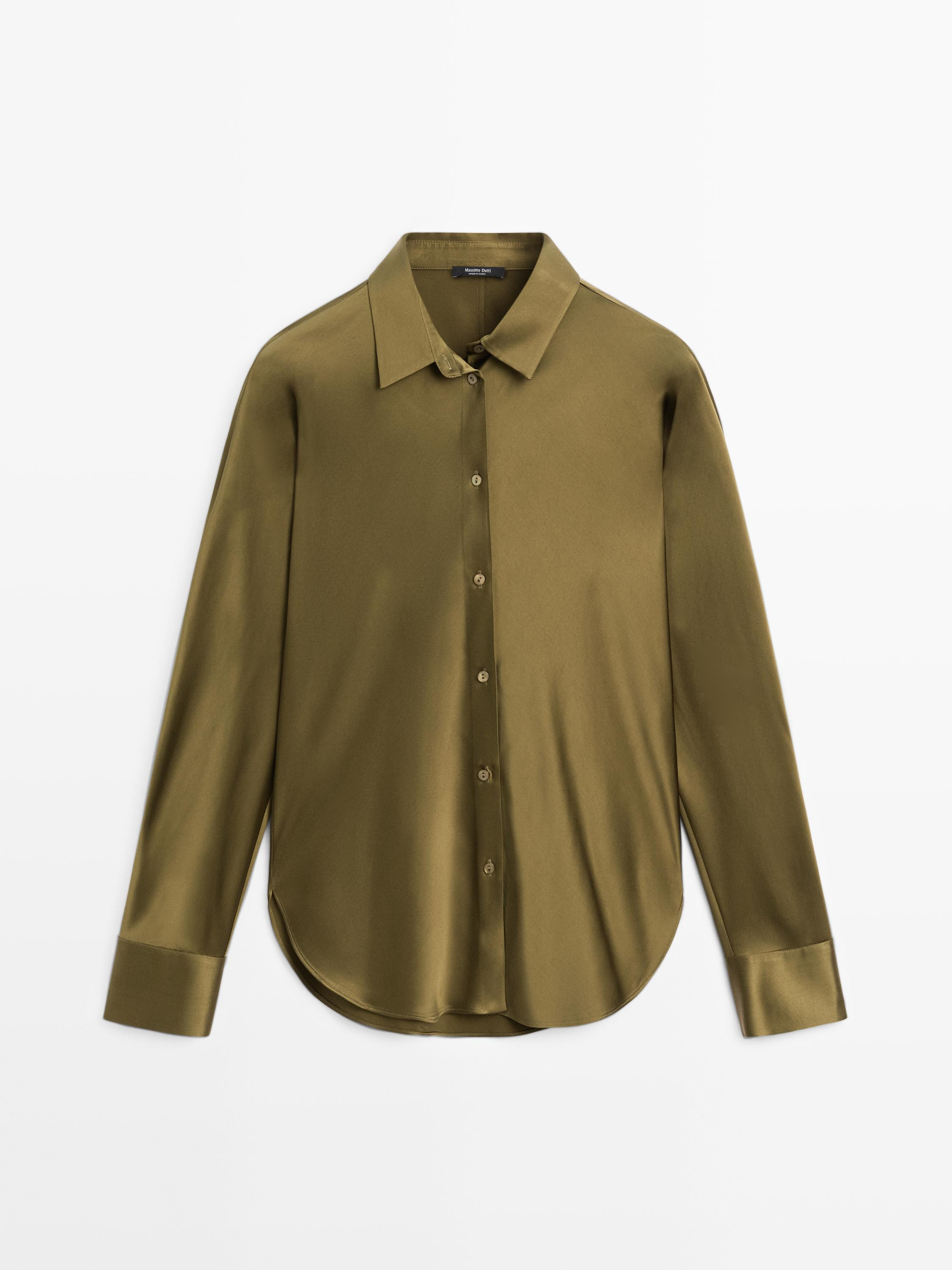 Satin shirt with batwing sleeves | Massimo Dutti UK