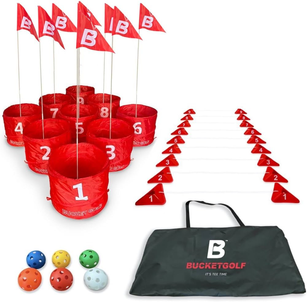 BucketGolf Game Pro The Ultimate Backyard Golf Game for Family, Adults and Kids - Portable 9 Hole... | Amazon (US)