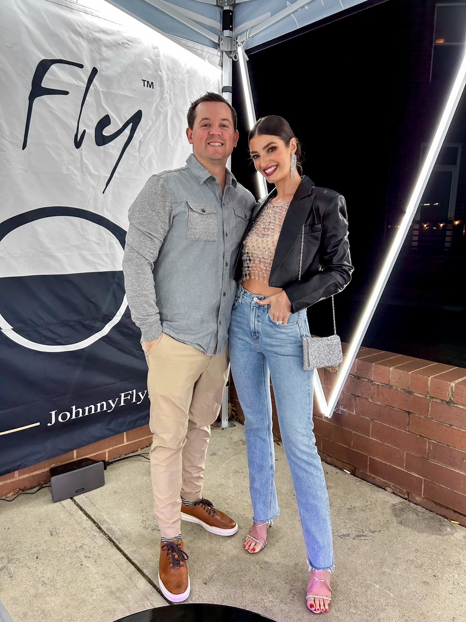 Last nights outfit for the Johnny Fly launch party! Would be really cute for Valentines Day, girls night out, Vegas, a bachelorette etc! Wearing a 26 in the jeans, a XS/S in the top and a small in the jacket. 

#LTKstyletip #LTKFind