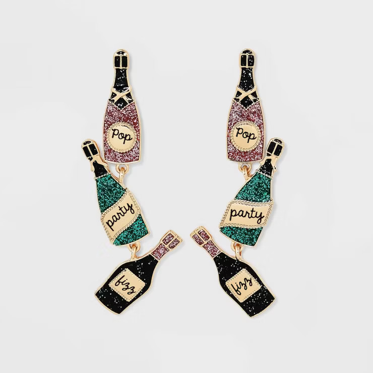 SUGARFIX by BaubleBar 'Champagne Problems' Statement Earrings - Pink/Green/Black | Target