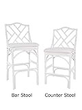 KOUBOO Chippendale Rattan Barstool, White | Amazon (US)