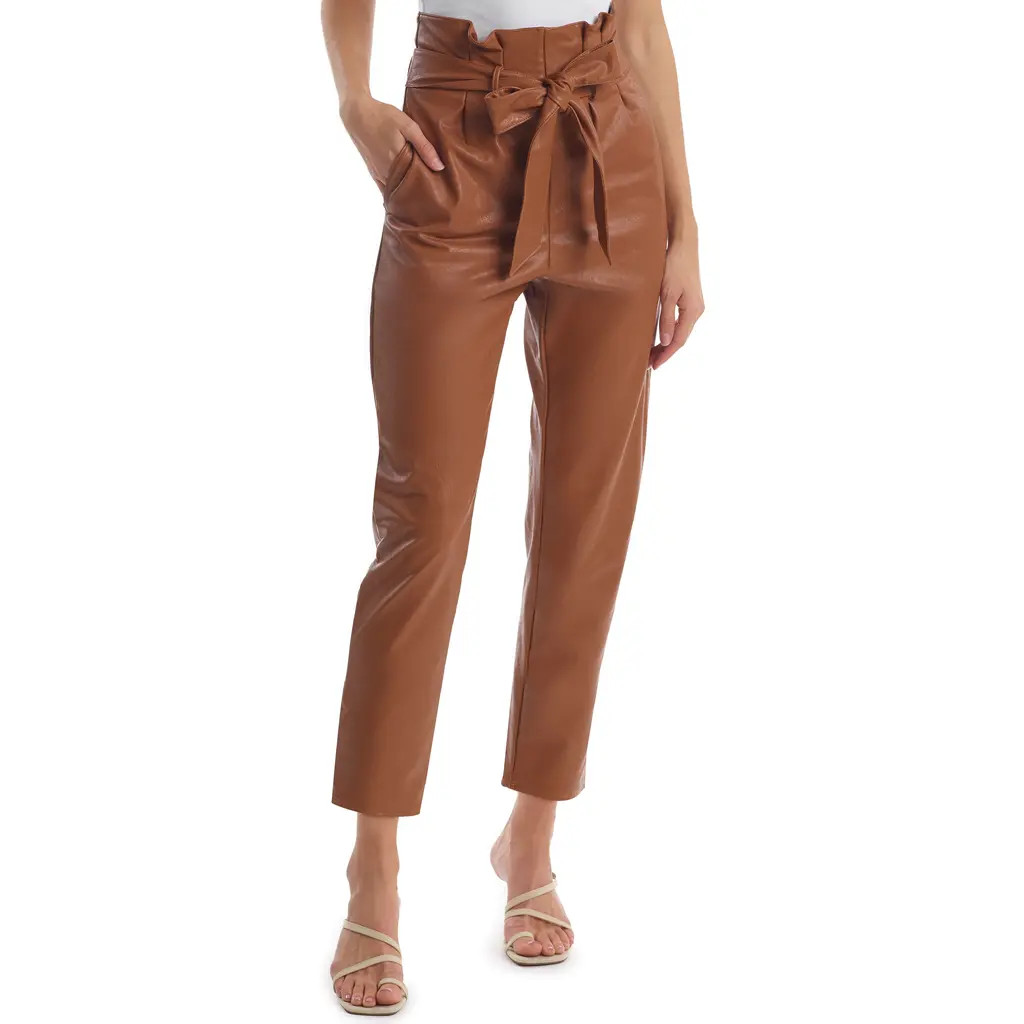 Commando Paperbag Waist Faux Leather Crop Pants in Cocoa at Nordstrom Rack, Size X-Large | Nordstrom Rack