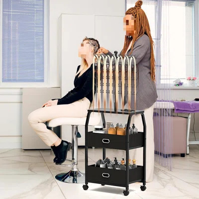 Portable Braiding Hair Rack With Wheels & Storage Drawers,168 Pegs Hair Extension Holder Hanger For Braiding Hair Separator Stand Display,Hair Rack Wi | Wayfair North America