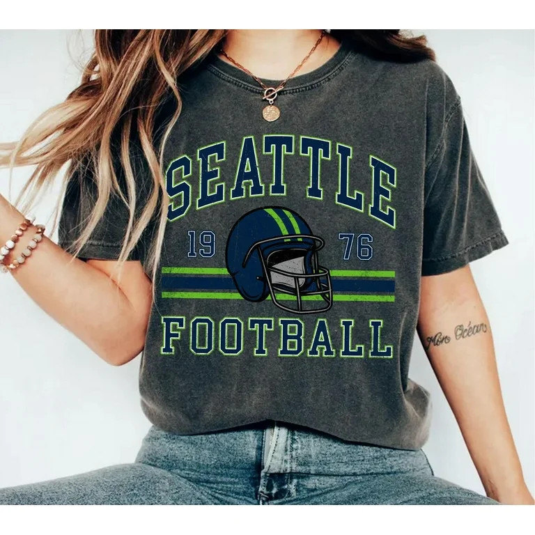 Seattle Football Vintage T-Shirt, Seahawk Football T-shirt, Seahawk Fan Gift, Retro Seattle Footb... | Walmart (US)