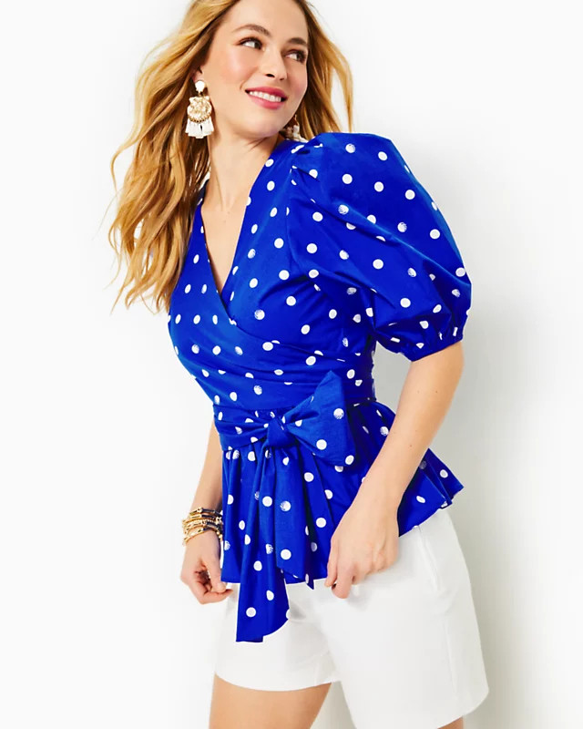 Kara Cotton Wrap Top | Lilly Pulitzer
