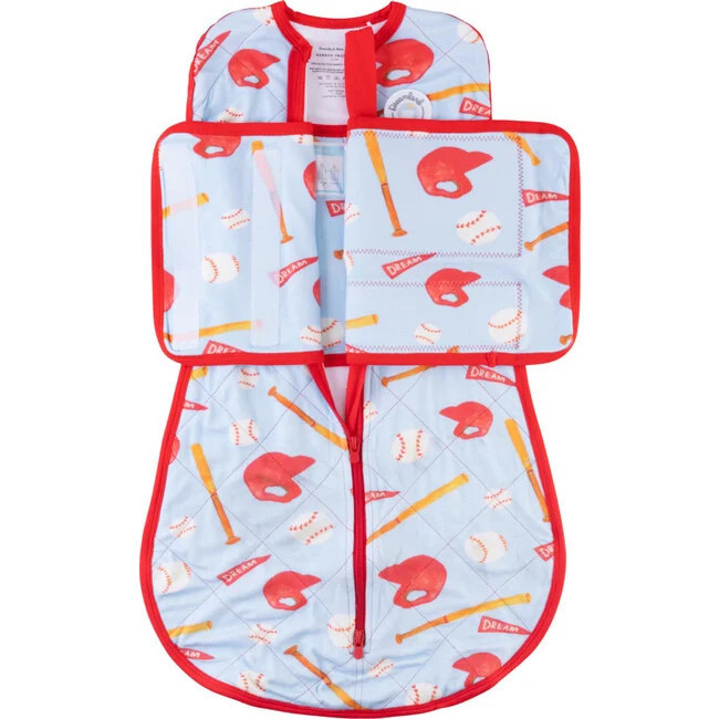 Swaddles | Bamboo Swaddle, Baseball (Red, Size 0-6M) Dreamland Baby | Maisonette | Maisonette