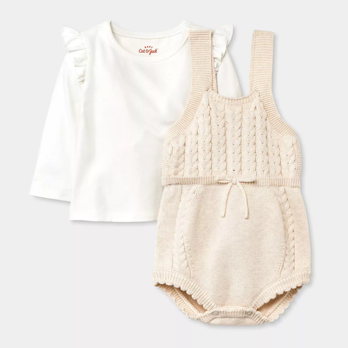 Baby Girls' Sweater Romper with Cable T-Shirt Set - Cat & Jack™ | Target