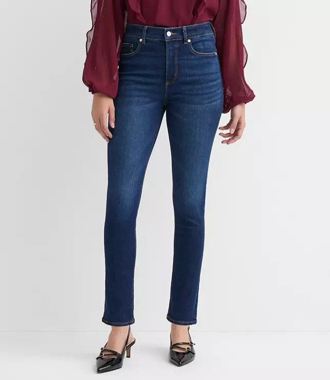 Petite High Rise Skinny Jeans in Classic Dark Indigo Wash | LOFT