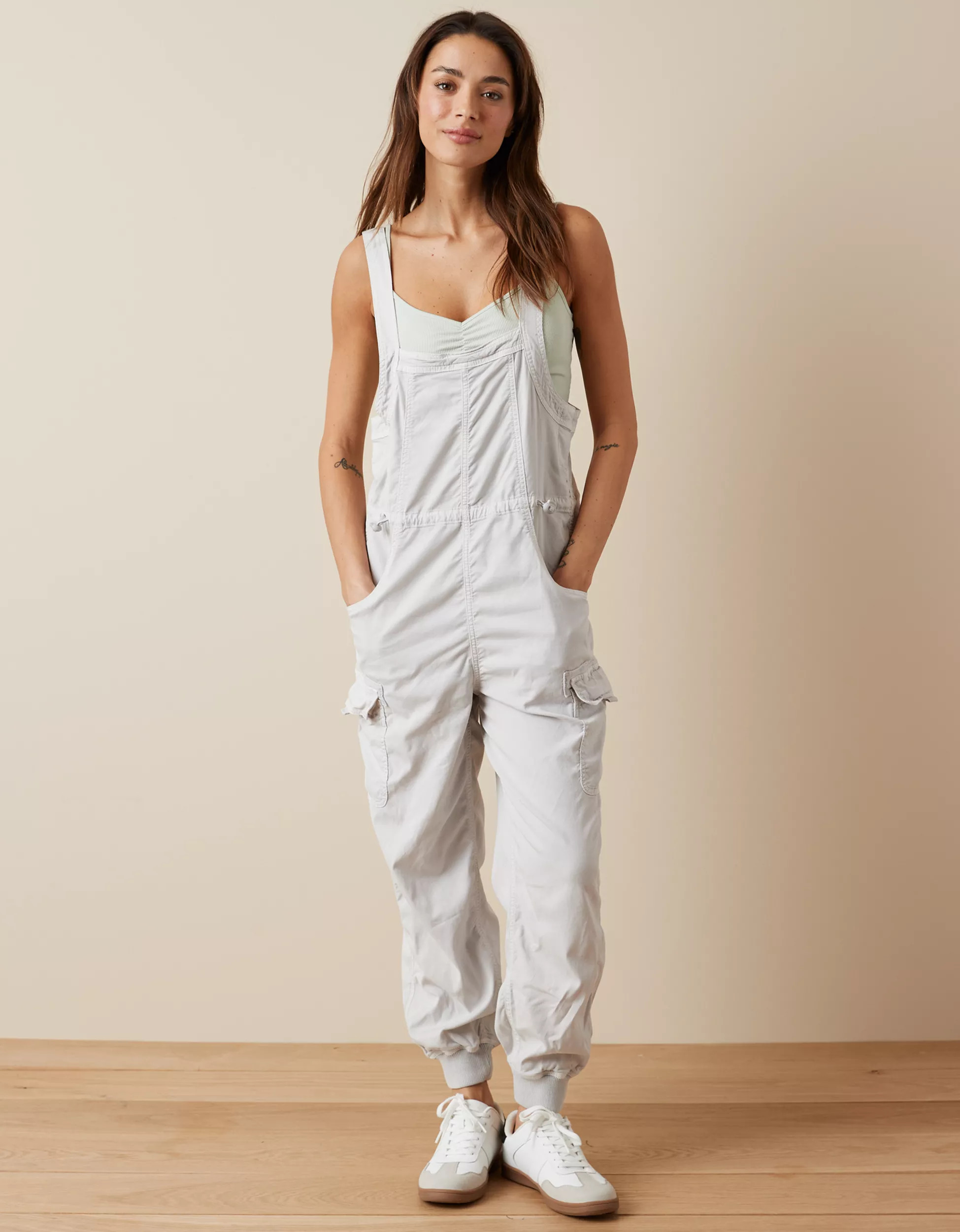 AE Dreamy Drape Baggy Cargo Overall | American Eagle Outfitters (US & CA)