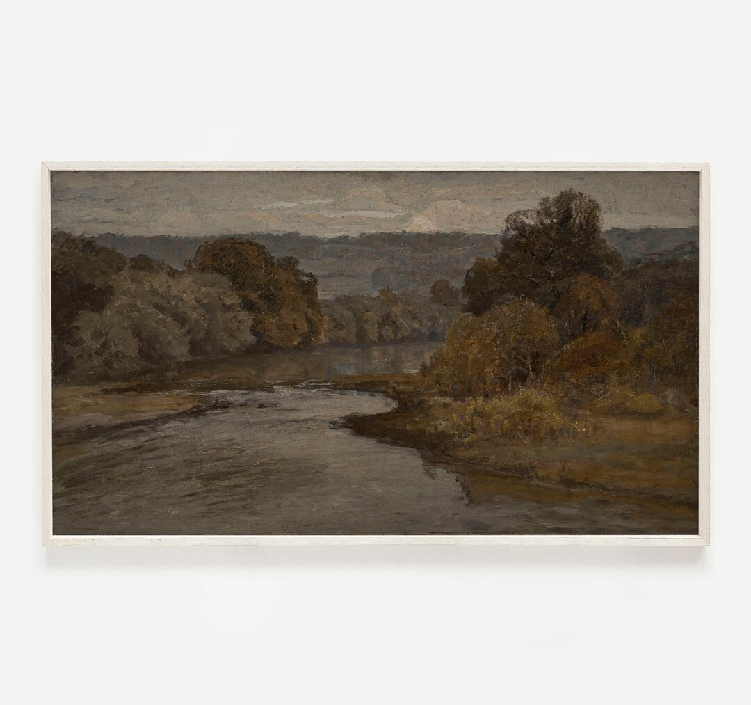 Landscape Samsung Frame TV Art Download / Vintage Moody Neutral Landscape Oil Painting DIGITAL | ... | Etsy (US)