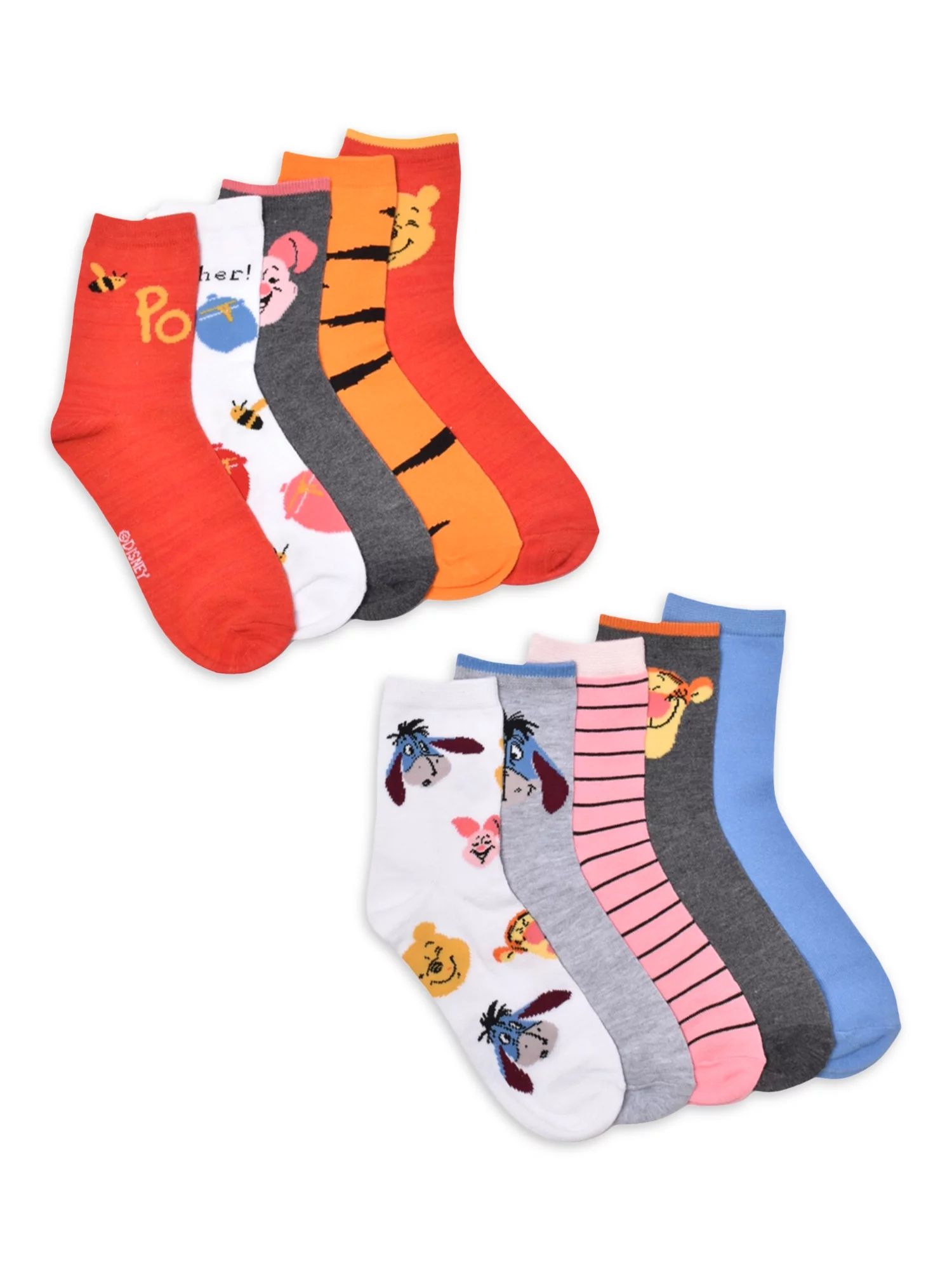 Disney Winnie the Pooh Women's Graphic Crew Socks, 10-Pack, Sizes 4-10 | Walmart (US)