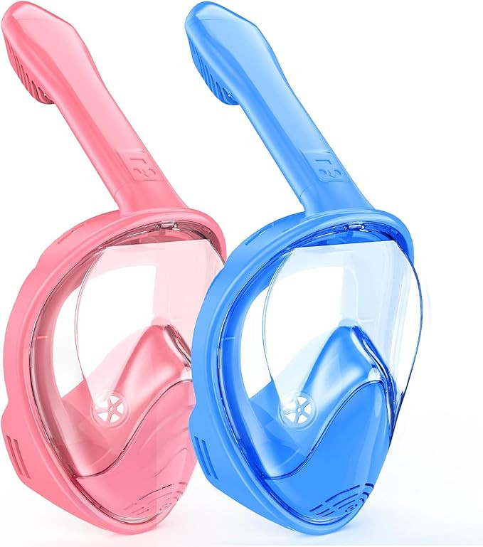 Kids Snorkel Mask Full Face, Snorkeling Gear for Kids 2-14 with Camera Mount, 180 Degree Panorami... | Amazon (US)