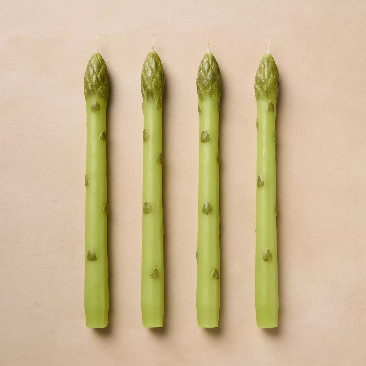 4pk Taper Candles Unscented Asparagus Green - John Derian for Target | Target