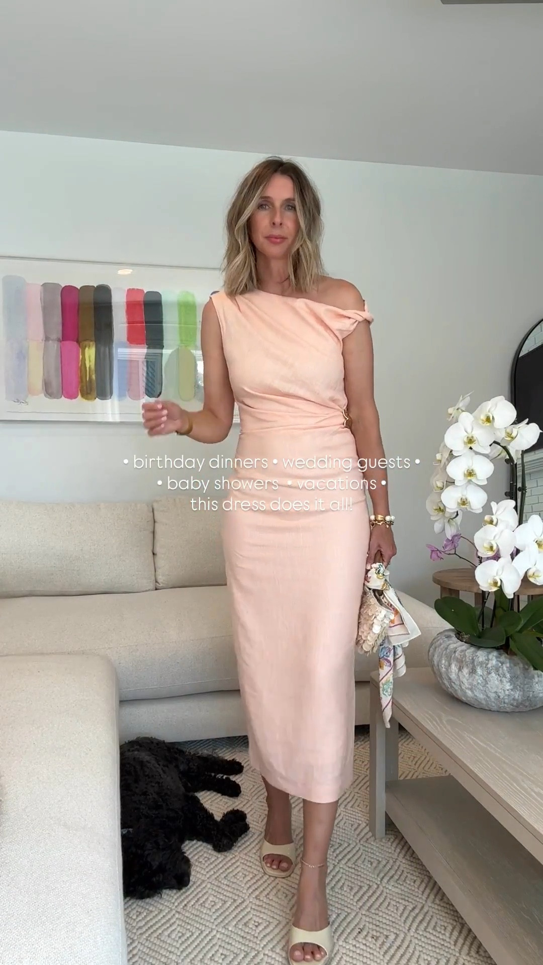 this dress DOES IT ALL! and it’s 40% off!  wedding guests. birthday dinners. vacations. love it! i sized down to the xs. 

#LTKWedding #LTKOver40 #LTKStyleTip