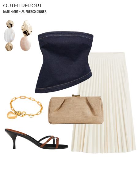 Date outfit in maxi skit blue denim top heels gold bracelet gold earrings and handbag 

#LTKshoecrush #LTKitbag #LTKstyletip