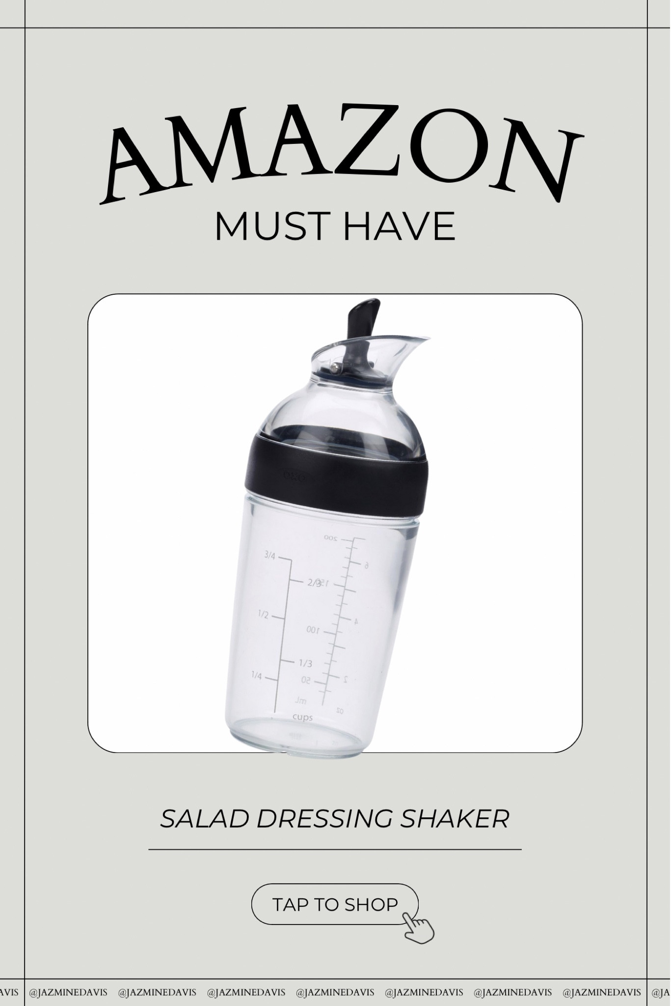 Meet your new kitchen MVP: the Salad Dressing Shaker! 🥗✨ This Amazon find is a total game-changer with its built-in measuring capabilities and no-mess, easy-clean design. Perfect for mixing and measuring dressings, sauces, and more. Whether you're meal prepping or just whipping up a quick salad, this shaker makes life so much easier. A must-have for any home cook! 🍴 


#KitchenEssentials #HomeMustHaves #CookingMadeEasy #AmazonFinds #SaladLover #NoMessCooking #MealPrepTools #ShoppingEssentials #KitchenTools #CookingHacks

#LTKHome #LTKParties #LTKFindsUnder50