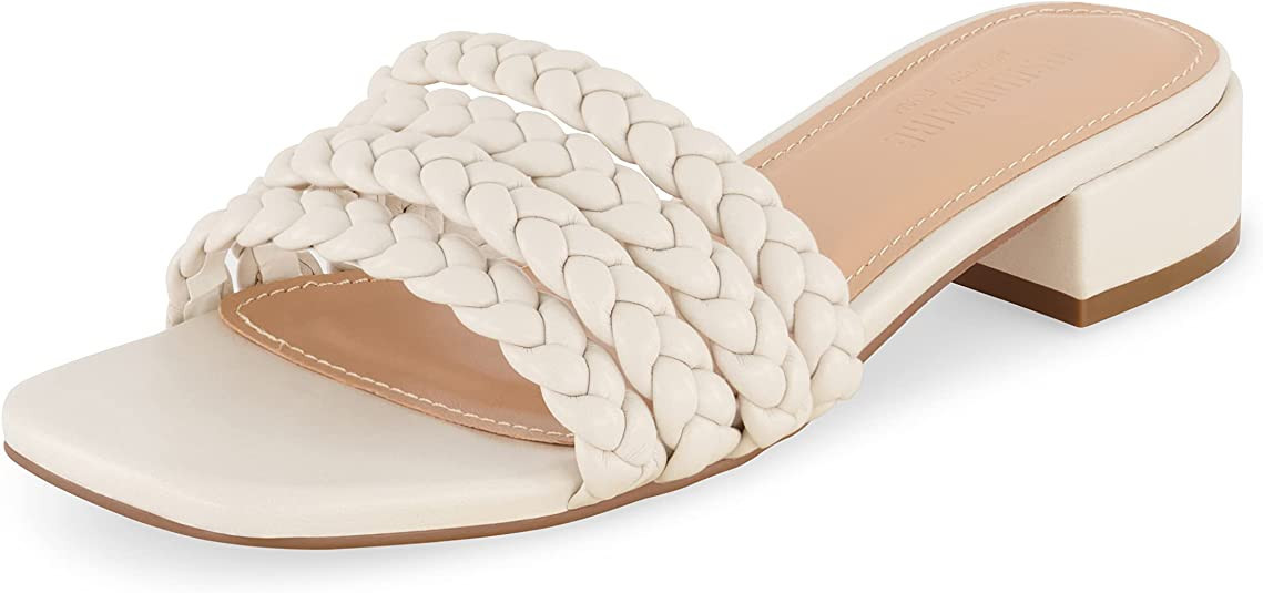 CUSHIONAIRE Women's Neary braided low block heel sandal +Memory Foam and Wide Widths Available | Amazon (US)