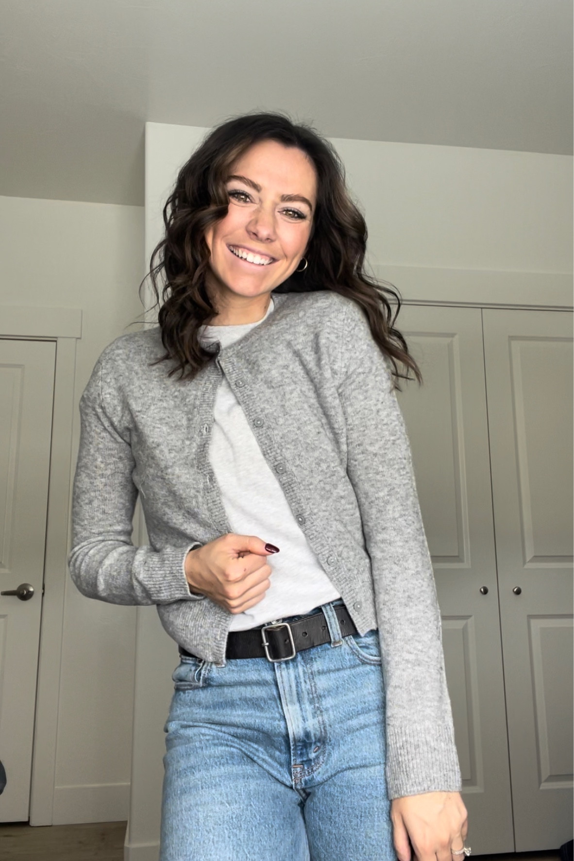 A comfy casual outfit! Perfect for transitioning into your spring wardrobe. The cardigan is wool and incredibly soft, I got a size small. For the white tee shirt it is not see through at all, I have a size xs. And for the jeans I am usually a 25/26, I ordered a 25 and they fit perfectly! 

#LTKfindsunder100 #LTKSeasonal #LTKfindsunder50