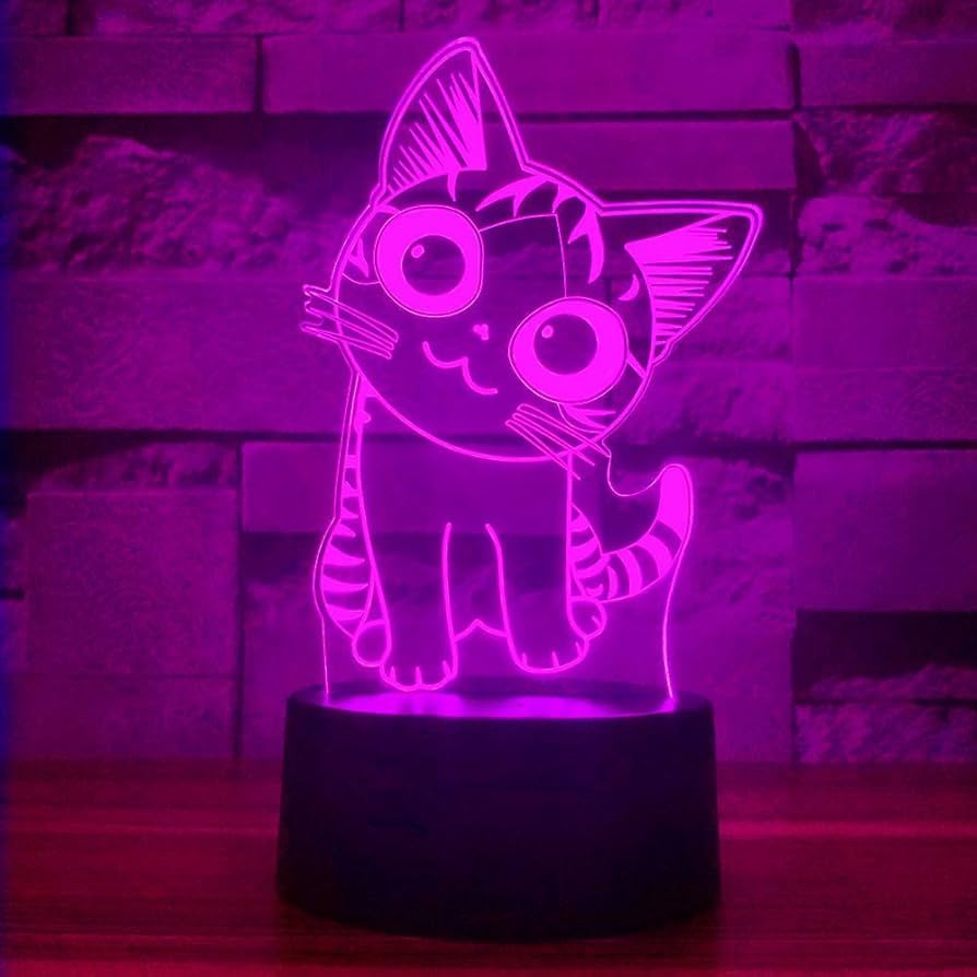 i-CHONY Cat Gift Night Light for Kids,Auto 7 Colors Changing Table Lamp,Cat Touch Light,Cute Cat ... | Amazon (US)