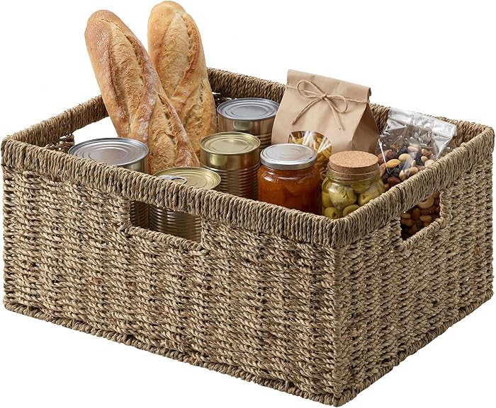 StorageWorks Extra Large Wicker Basket, Seagrass Storage Basket, 1-Pack | Amazon (US)