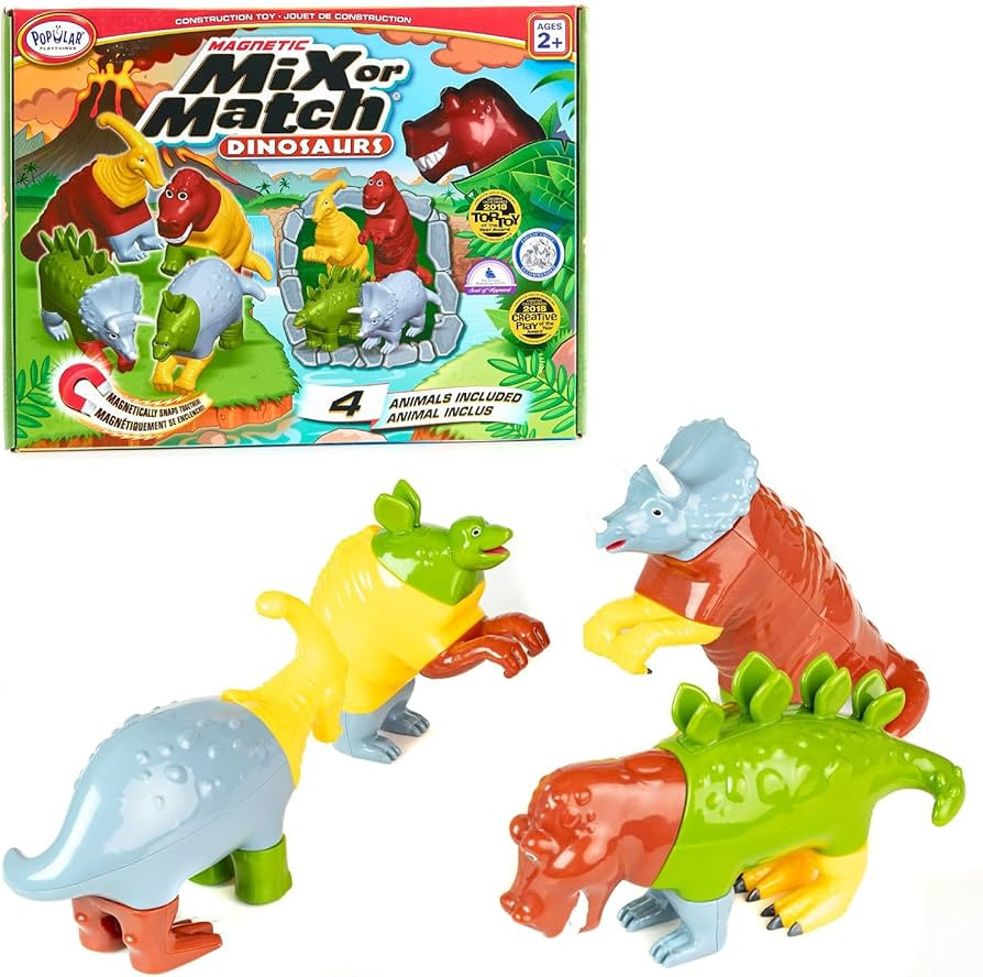Magnetic Mix or Match Dinosaurs Toy Play Set, 15 Pieces | Amazon (US)