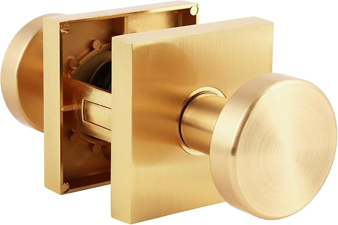 JADE + SAGE Harper Gold Door Knob - Passage Interior Door Handle, Modern Door Knob, Square Rosett... | Amazon (US)