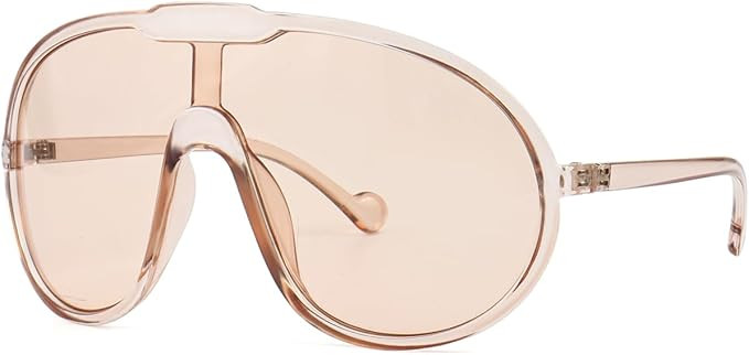 Trendy Oversized Sunglasses for Women Men Fashion Shield Aviator Sun Glasses UV400 Protection Gog... | Amazon (US)