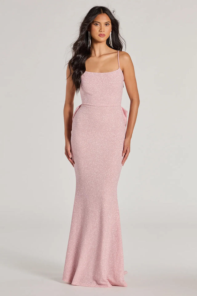 Gwendolyn Glitter Knit Bow-Back Mermaid Dress | Windsor Stores
