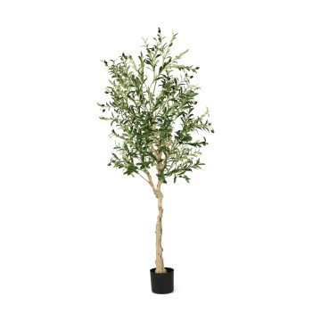 6 Feet  Artificial Olive Tree in Cement Pot | Costway US Affiliate