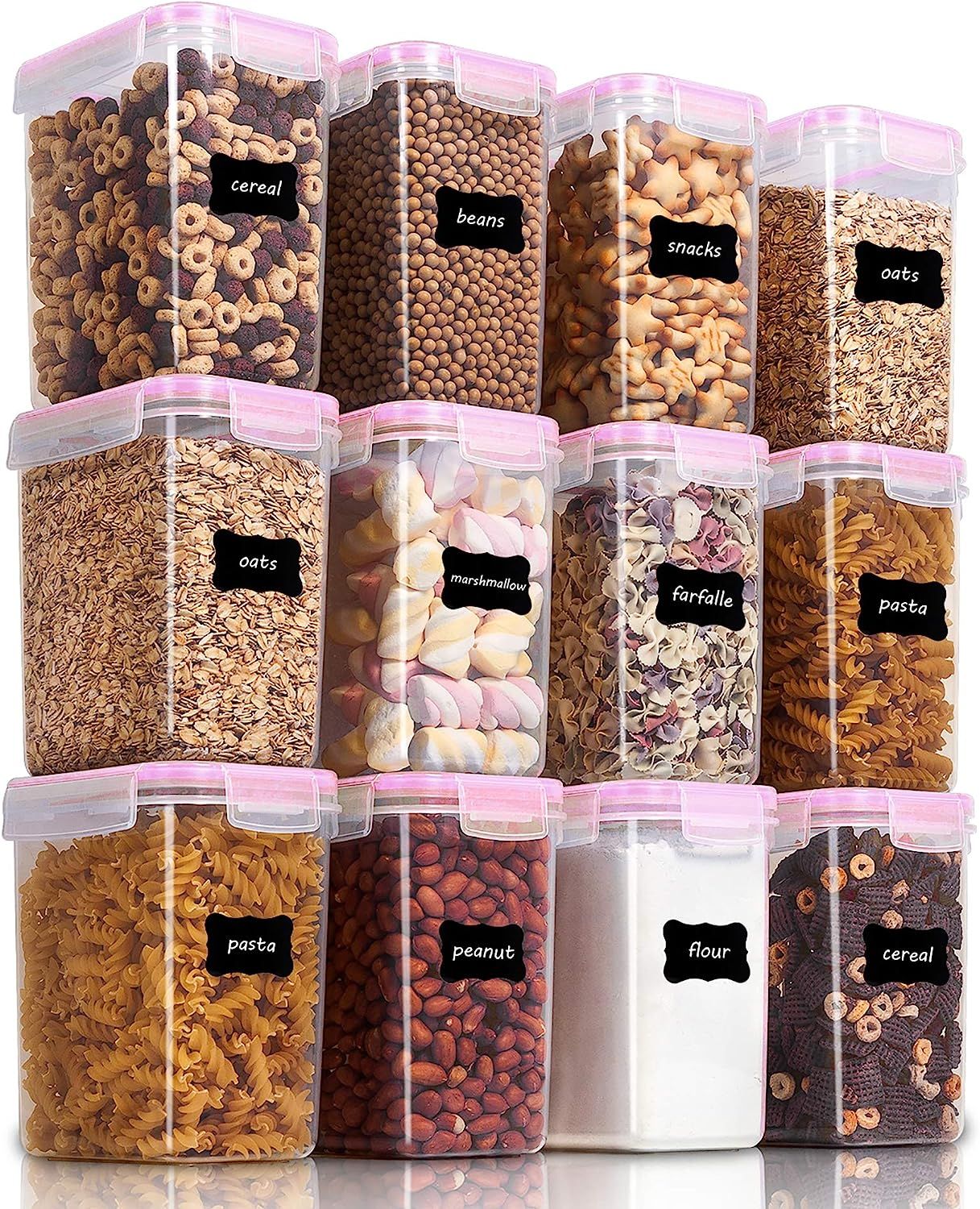 Vtopmart Airtight Food Storage Containers 12 Pieces 1.5qt / 1.6L- Plastic PBA Free Kitchen Pantry... | Amazon (US)