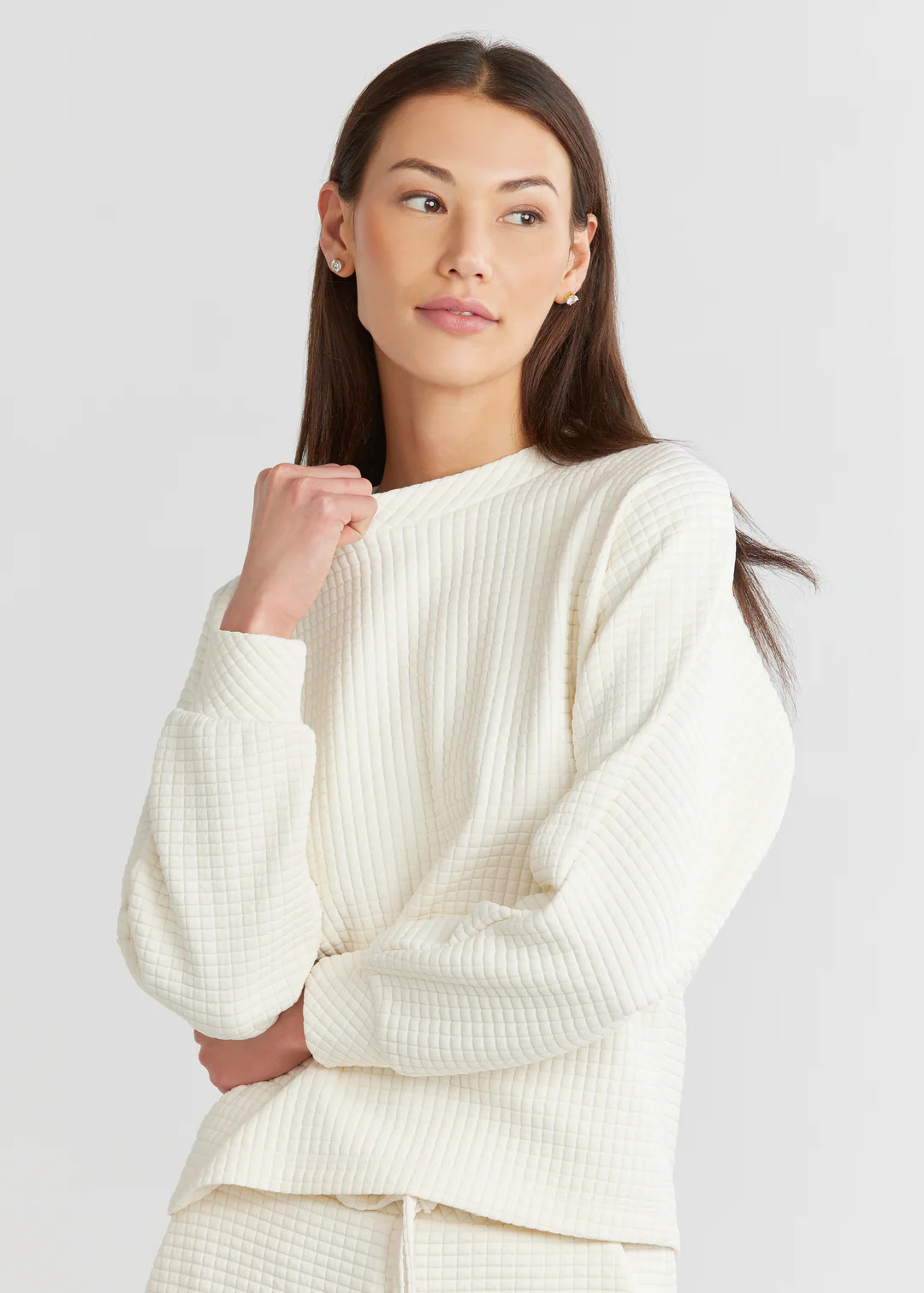 P'town Pullover in Waffle (Cream) | Dudley Stephens