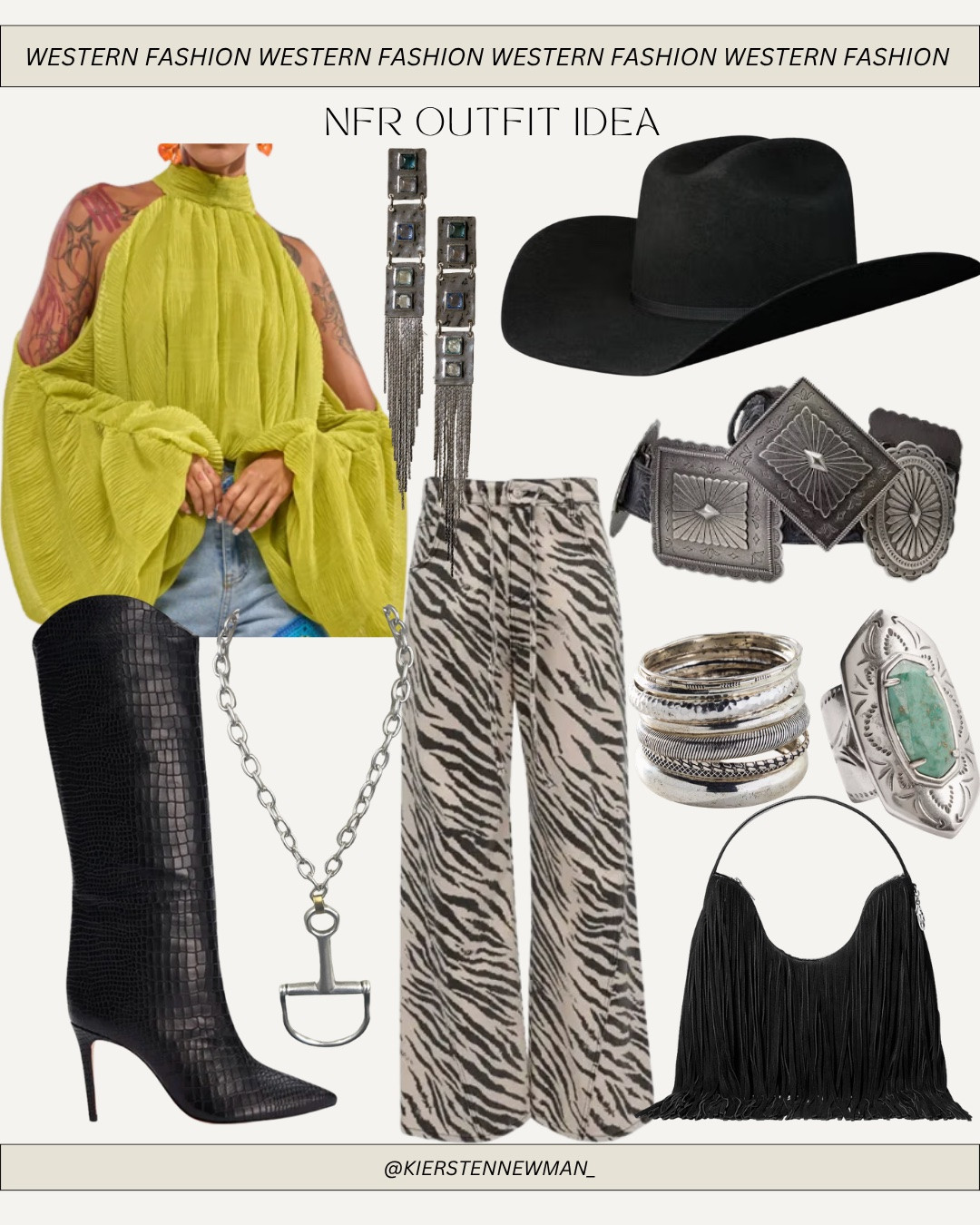 NFR OUTFIT IDEA - fringe dress - going out - Vegas - western chic - high heel  cowgirl boots - cowboy boots - cowgirl felt hat - cowboy felt hat - Turquoise jewelry - fringe bag - rodeo - PBR - national finals rodeo - country concert outfit - Ella Langley outfit idea fur coat - fawn print bag - horse bit necklace

#LTKgrwm #LTKootd #LTKSeasonal