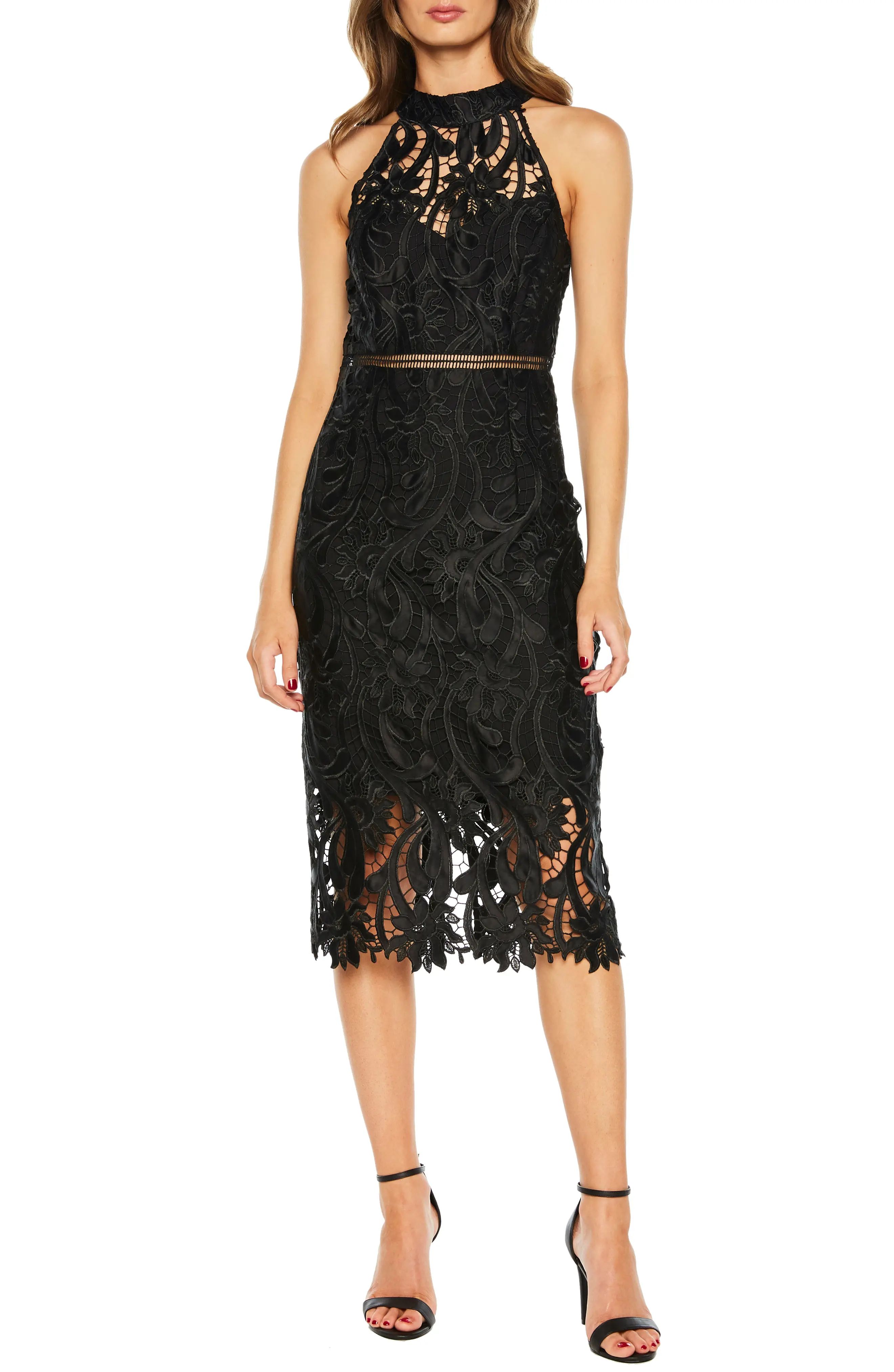 Bardot Isa Lace Halter Dress | Nordstrom