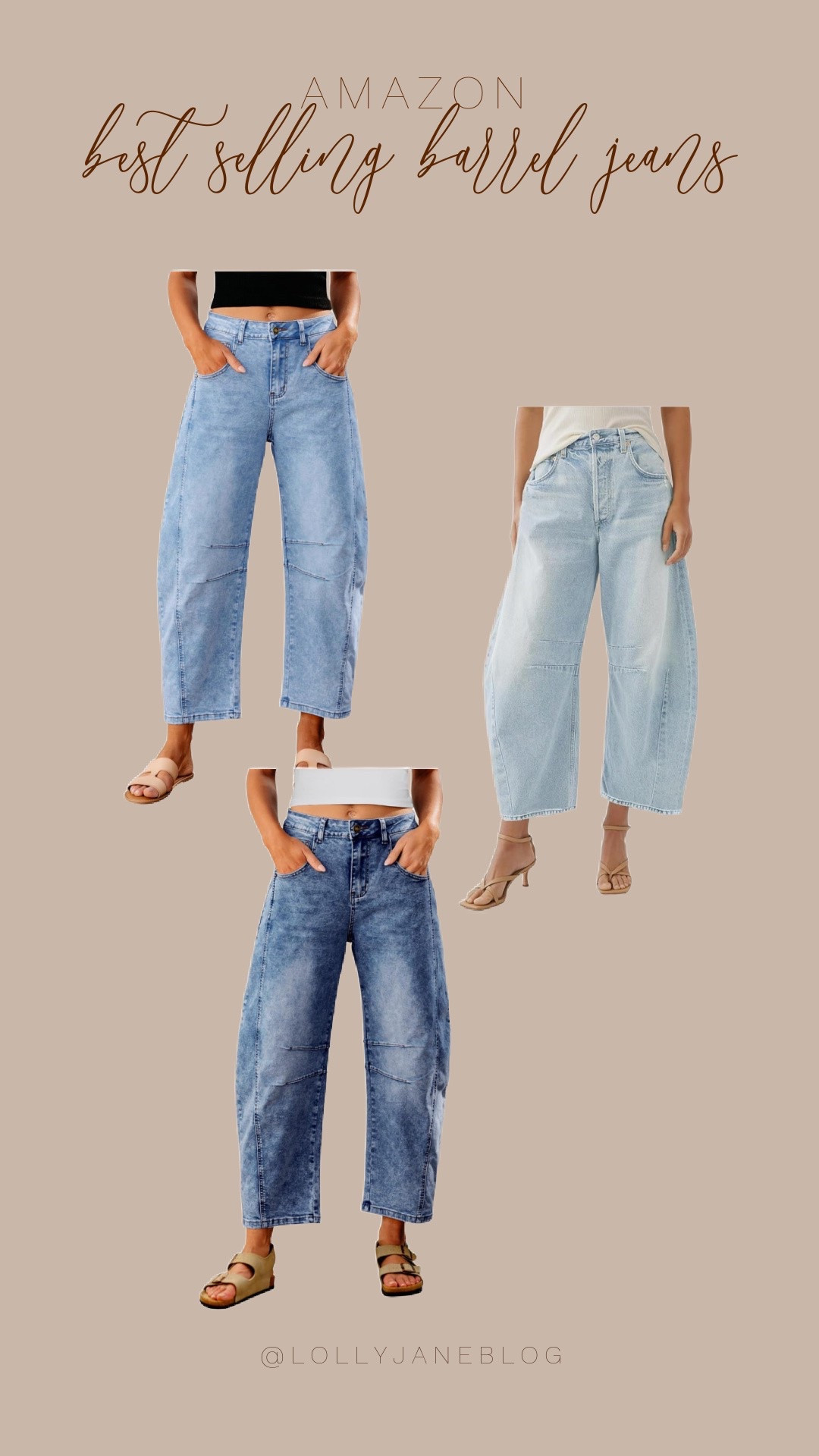 Barrel jeans are the "it" jeans for this summer season! These Amazon lookalike  jeans are best selling, and for good reason. We are living for the barrel! 💙🩵💙

#LTKPlusSize #LTKFindsUnder100 #LTKStyleTip