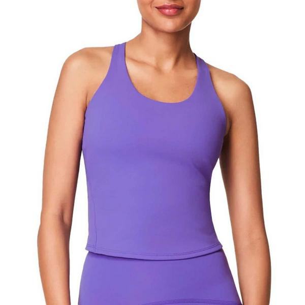 Women's Spanx Get Moving Contour Crossback Shelf Scoop Neck Tank Top XLarge Vibrant Lilac | Scheels Sports