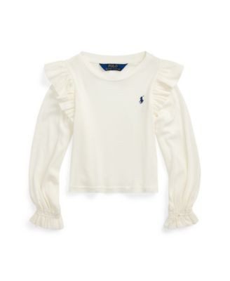 Toddler and Little Girls Ruffled Cotton-Modal Long-Sleeve Sweatshirt | Macy's