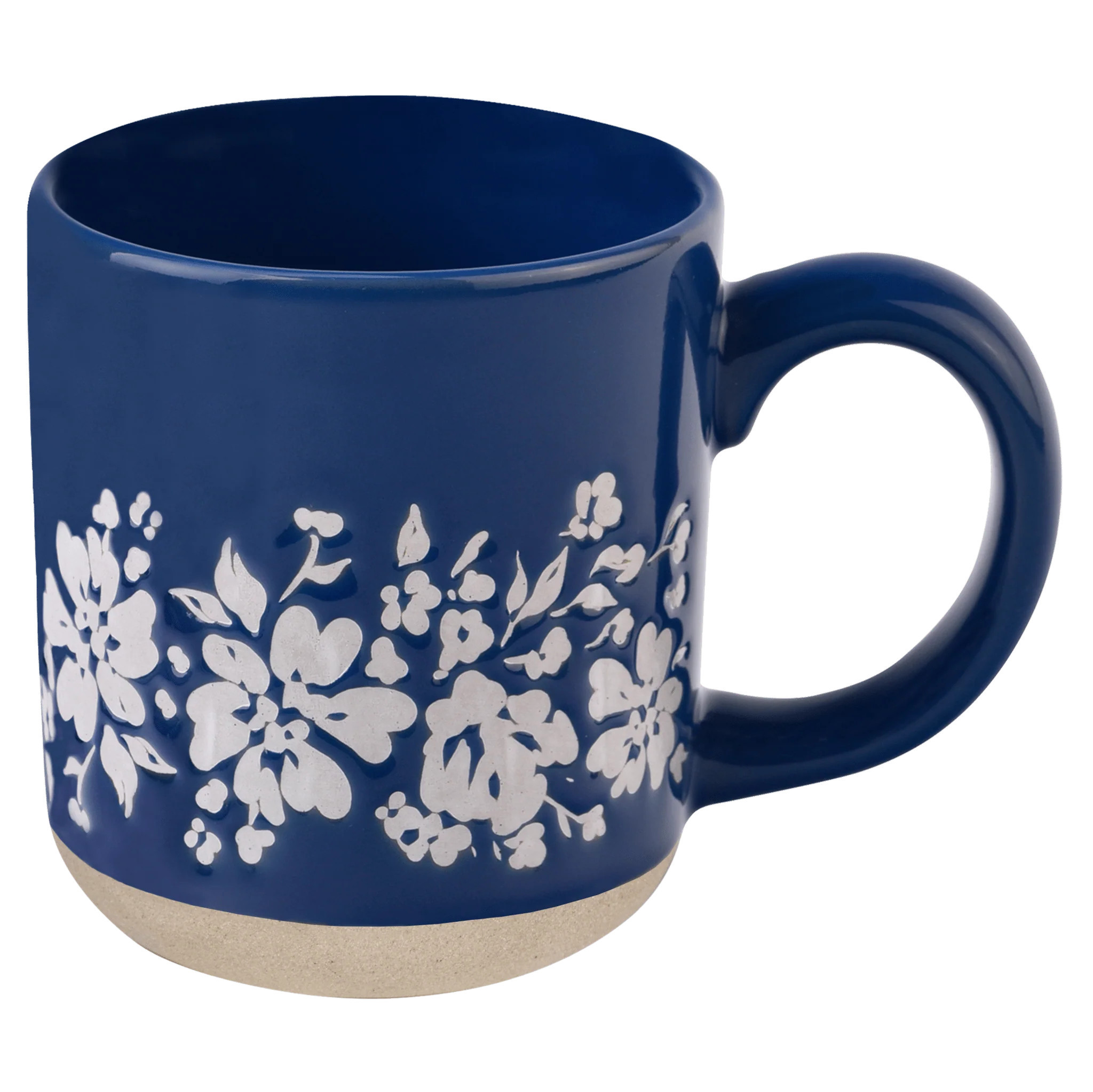 Blue Floral 14oz. Stoneware Coffee Mug | Sweet Water Decor, LLC