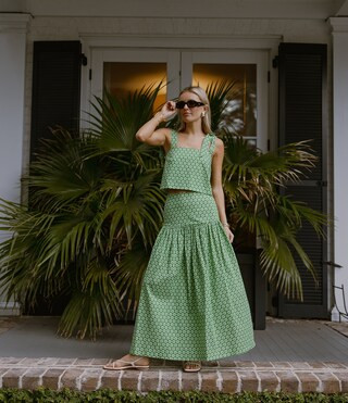 x Style by Simkins Charlotte Printed Poplin Top & Skirt Set | Dillard's