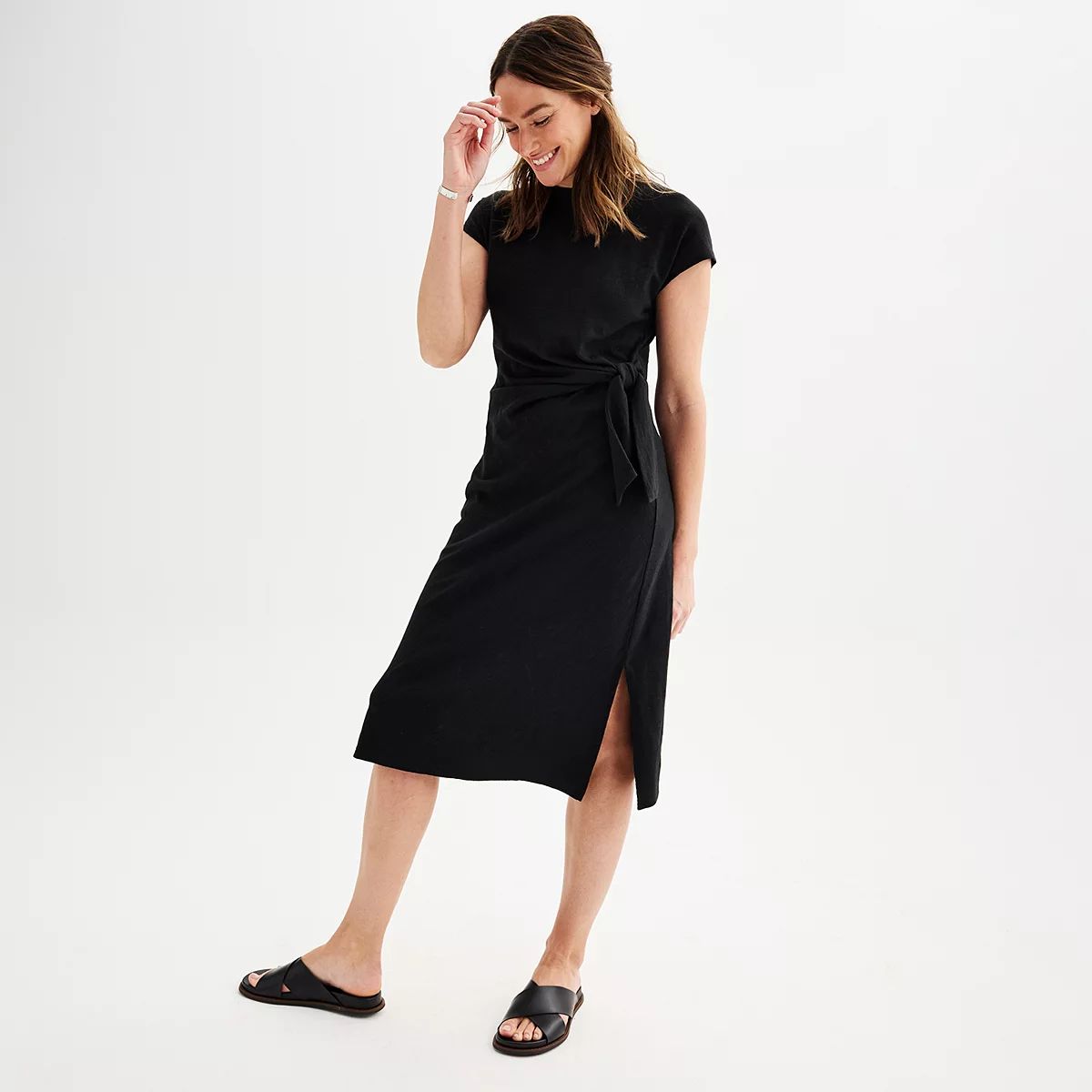 Women's Sonoma Goods For Life® Tie Waist Knit Dress | Kohl's