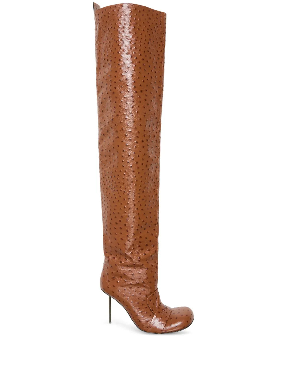 Acne Studios 100mm ostrich-print Stiletto Boots | Brown | FARFETCH | Farfetch Global
