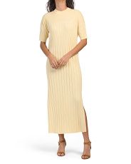 Silk Ribbed Short Sleeve Dress | TJ Maxx