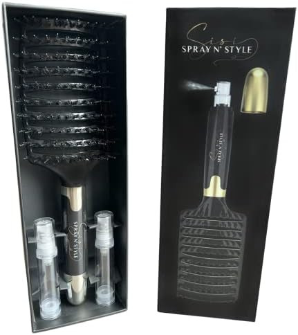 Sisi Spray N' Style- A detangling hairbrush with PRODUCT SPRAY HANDLE / A spray brush for travel ... | Amazon (US)