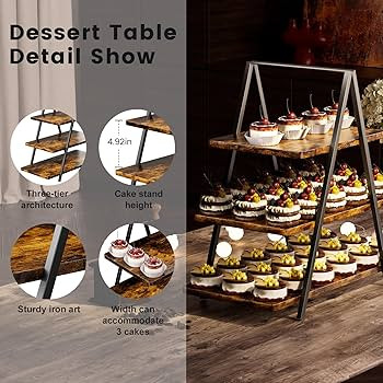 LiebeRen Cupcake Stand, Vintage Wood 3 Tier Dessert Stand, Dessert Table Display Set, Cupcake Sta... | Amazon (US)