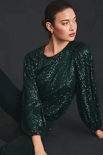 Flat White Sequin Top | Anthropologie (US)