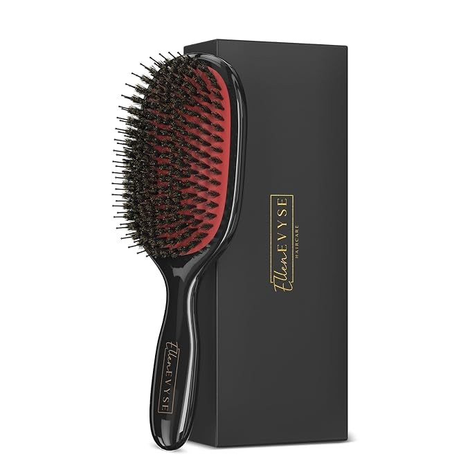 Boar Bristle Hair Brush, Soft Boar Bristles for Detangling, Enhancing Shine | Amazon (US)